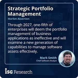 Through 2027, one-fifth of enterprises will deem the portfolio management of business applications as ineffective and will examine a new generation of capabilities to manage software assets effectively.