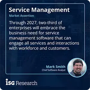 Through 2027, two-third of enterprises will embrace the business need for service management software that can engage all services and interactions with workforce and customers.