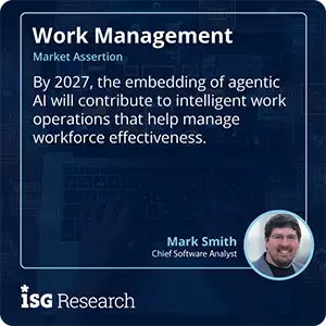 By 2027, the embedding of agentic AI will contribute to intelligent work operations that help manage workforce effectiveness.