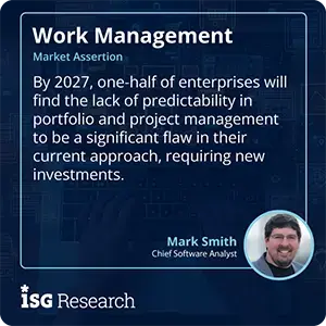 By 2027, one-half of enterprises will find the lack of predictability in portfolio and project management to be a significant flaw in their current approach, requiring new investments.